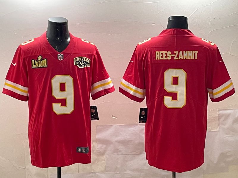 Men Kansas City Chiefs #9 Rees-Zammit Red Second generations 2025 Nike Limited NFL Jersey style 2